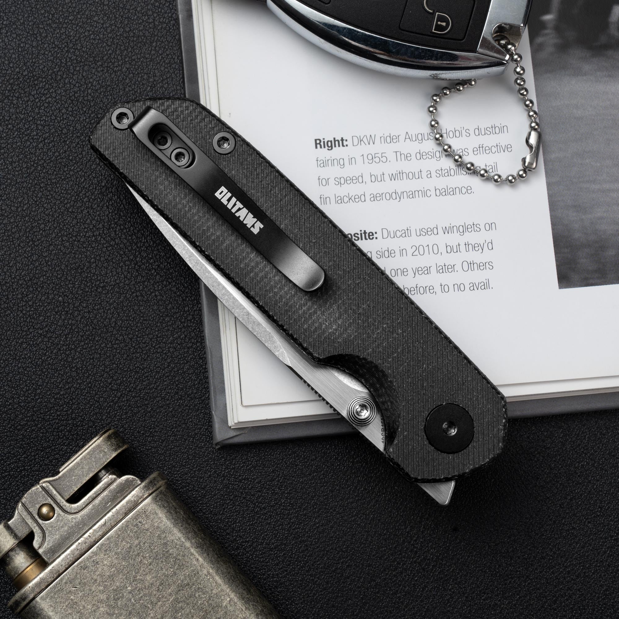 Lemon Shark G071（3.27"+10Cr15Mov+Black Micarta）-Liner Lock