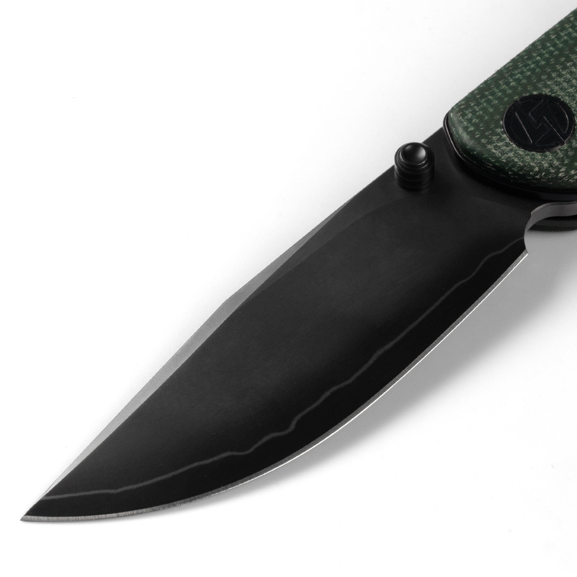 Gecko SE G080 (3.07''+SLD Magic+PVD+Green Micarta)-Liner Lock-thumb stud