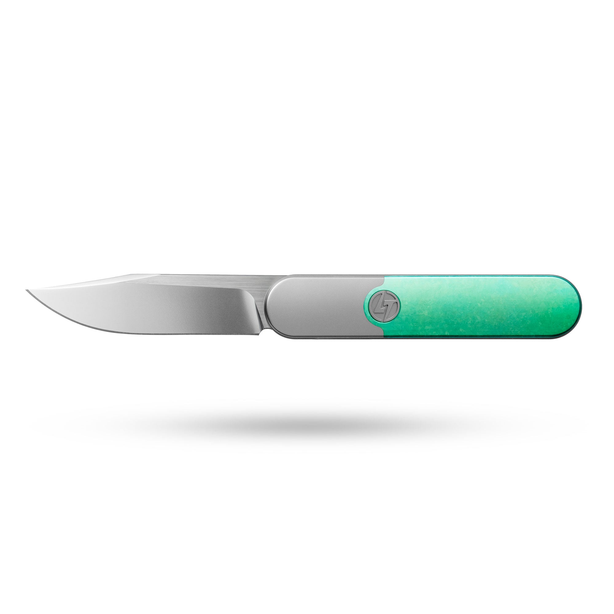 Rocket XL T081 (3.07''+M390+Green Crystallized Titanium)-Liner Lock-Front Flipper