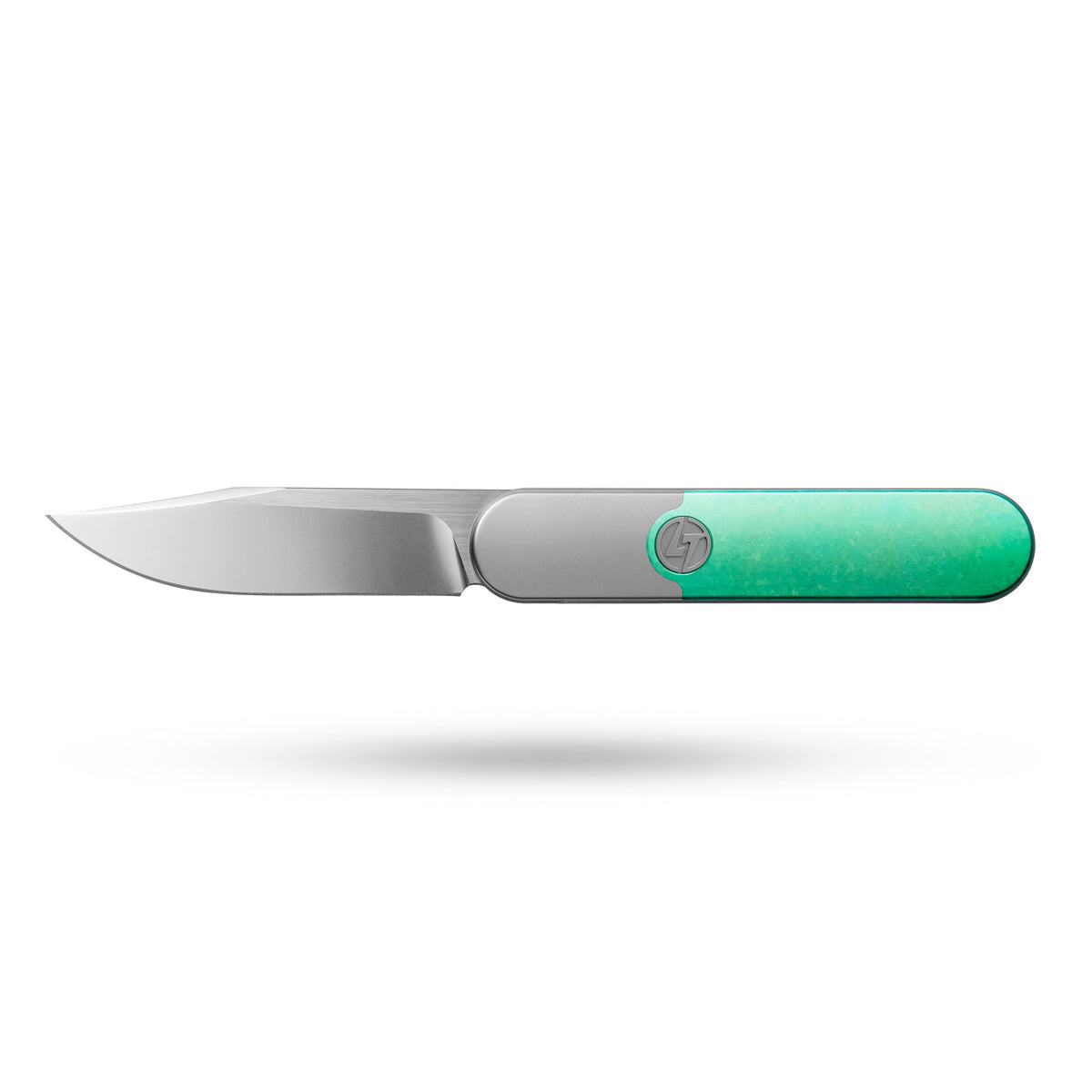 Rocket XL T081 (3.07''+M390+Green Crystallized Titanium)-Liner Lock-Front Flipper