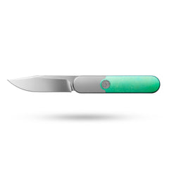 Rocket XL T081 (3.07''+M390+Green Crystallized Titanium)-Liner Lock-Front Flipper
