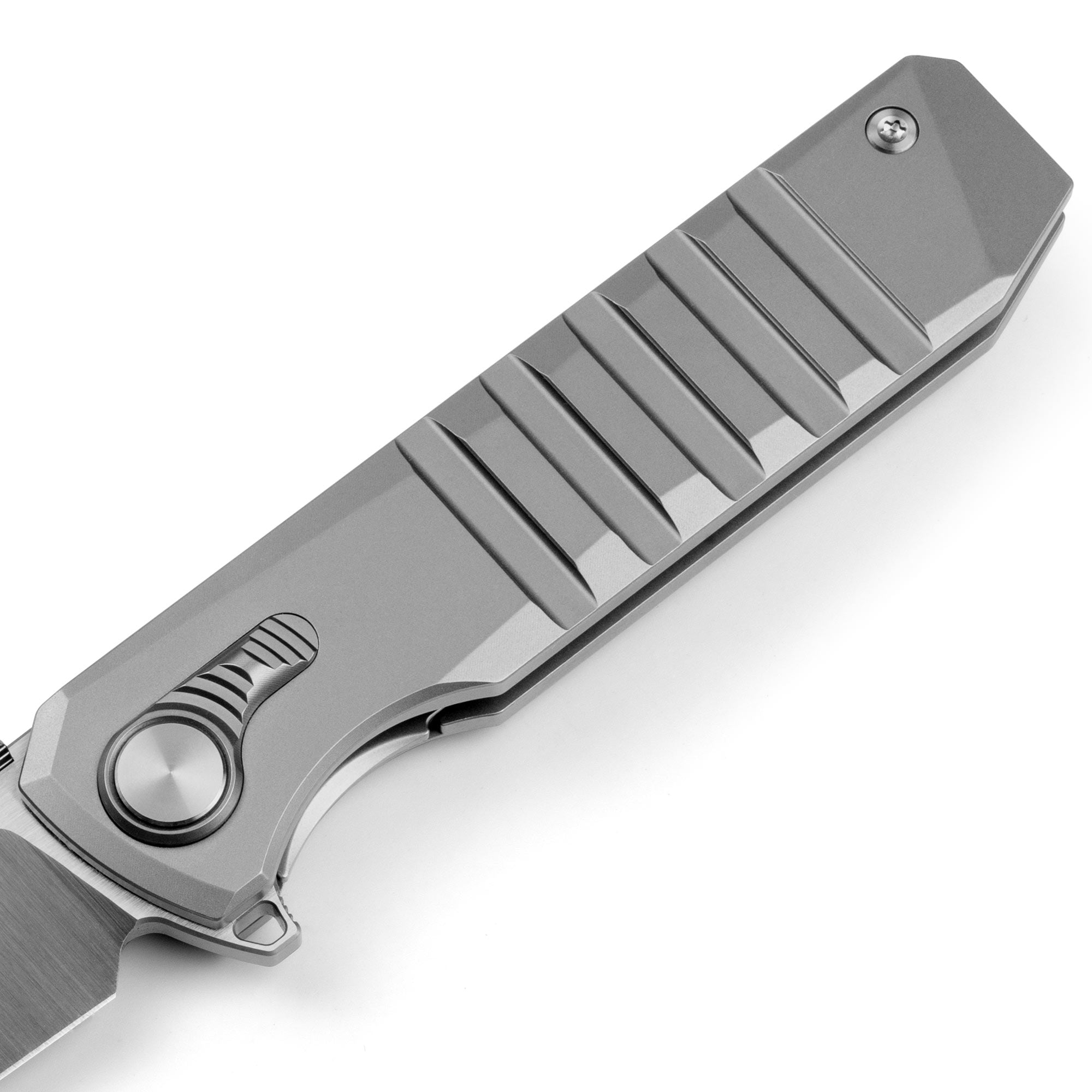 Hoopoe T082（3.42"+S45VN + Silver Titanium）- Vertical Hand Satin