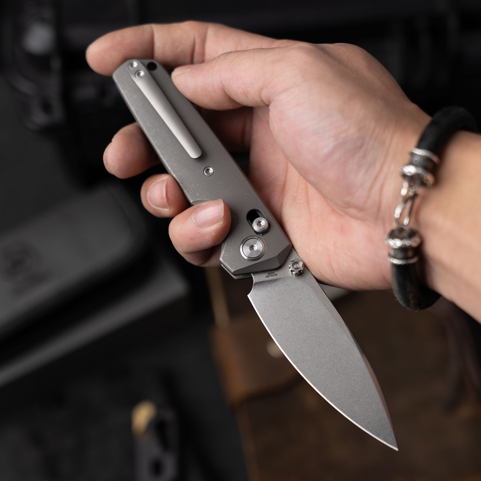 Ti-Aero T075 Folding Knife –（3.23"+Bohler M390 +Titanium）- OLITANS