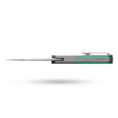 Rocket XL T081 (3.07''+M390+Green Crystallized Titanium)-Liner Lock-Front Flipper