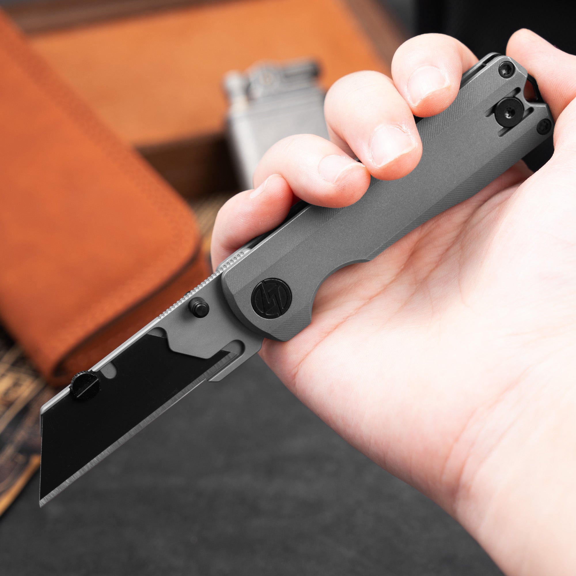 Ti NOVA T078 Utility Knife (2.68"+SK5 Blade+Titanium）Blade x10