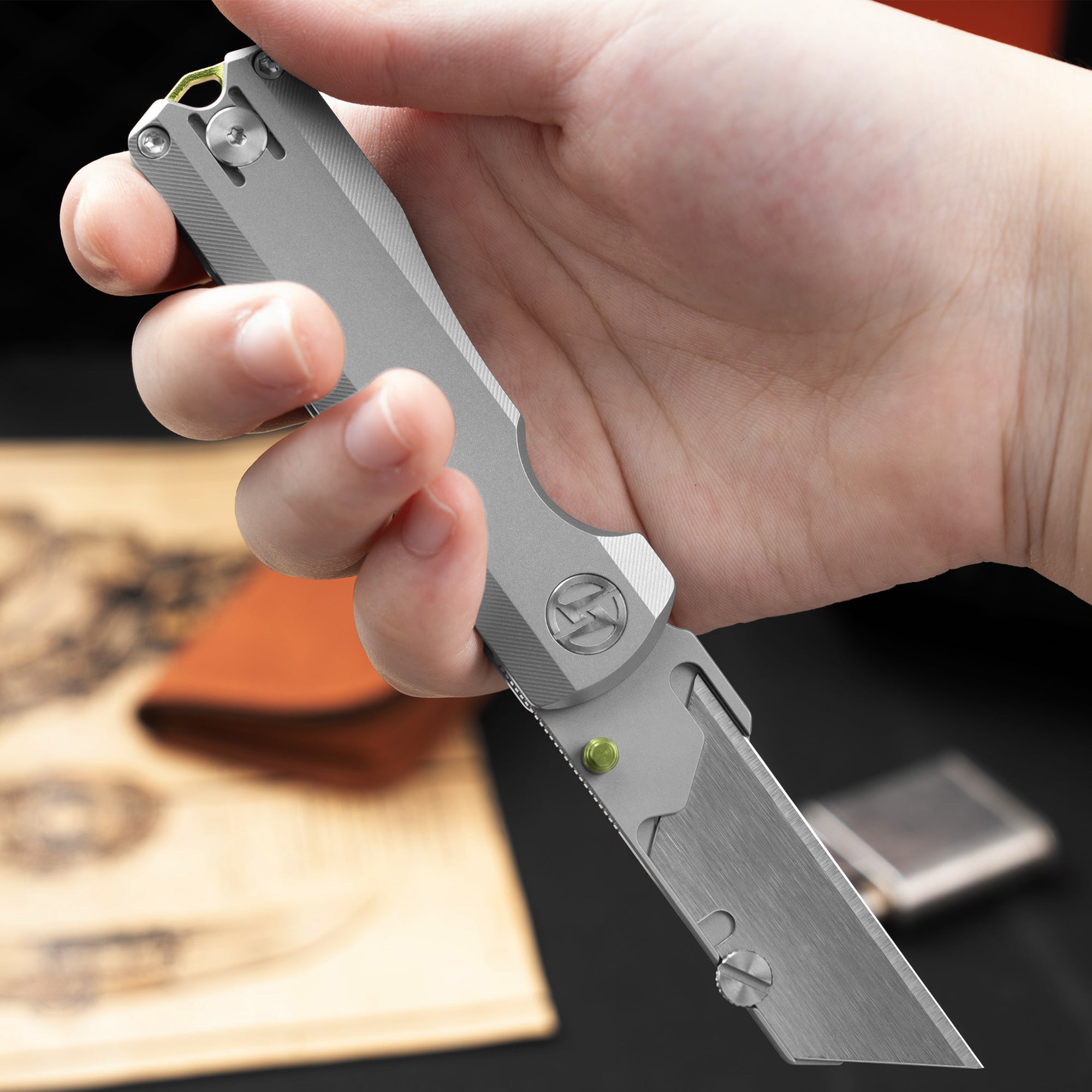 Ti NOVA Utility Knife (2.68"+SK5 Blade+Titanium）Blade x10