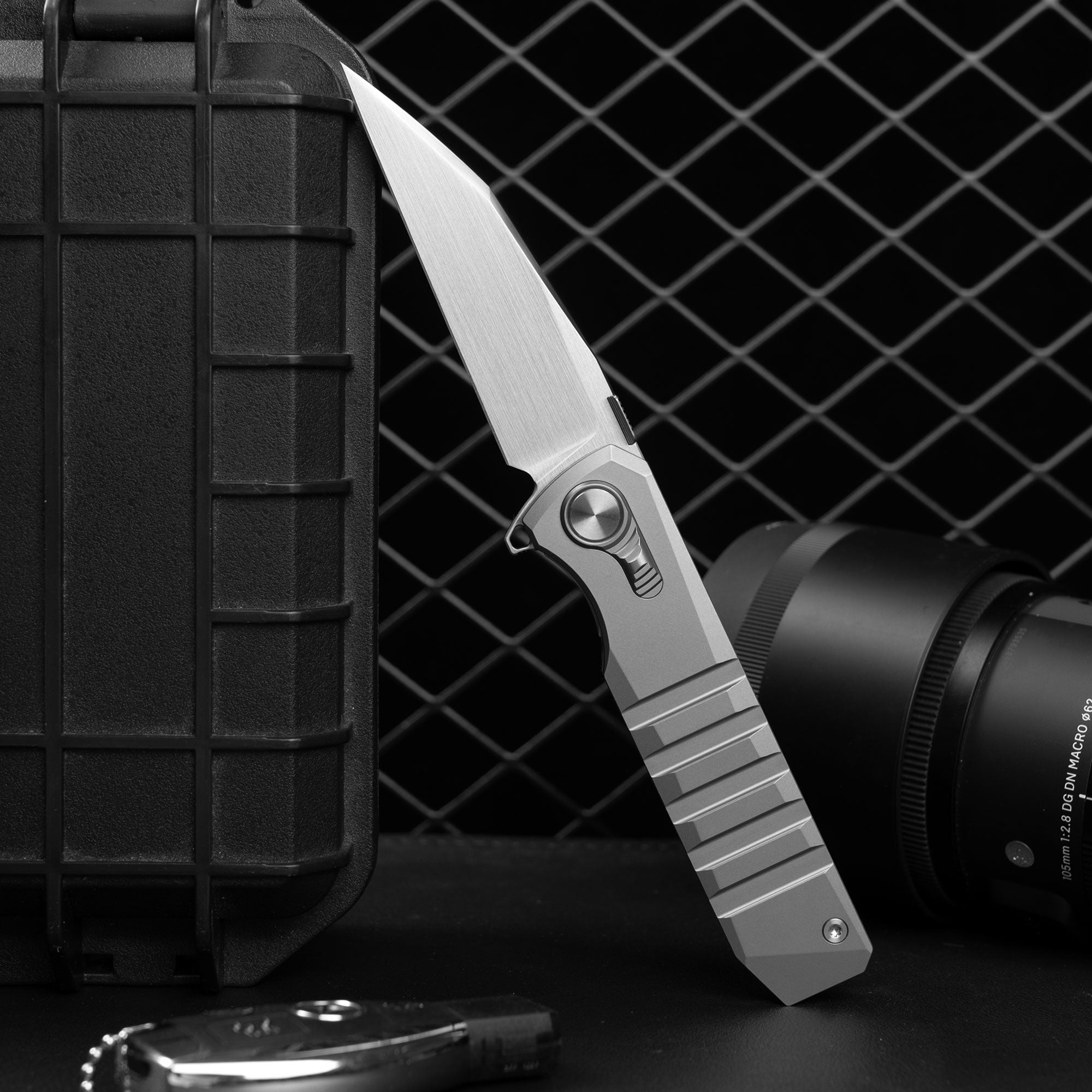 Hoopoe T082（3.42"+S45VN + Silver Titanium）- Horizontal Hand Satin