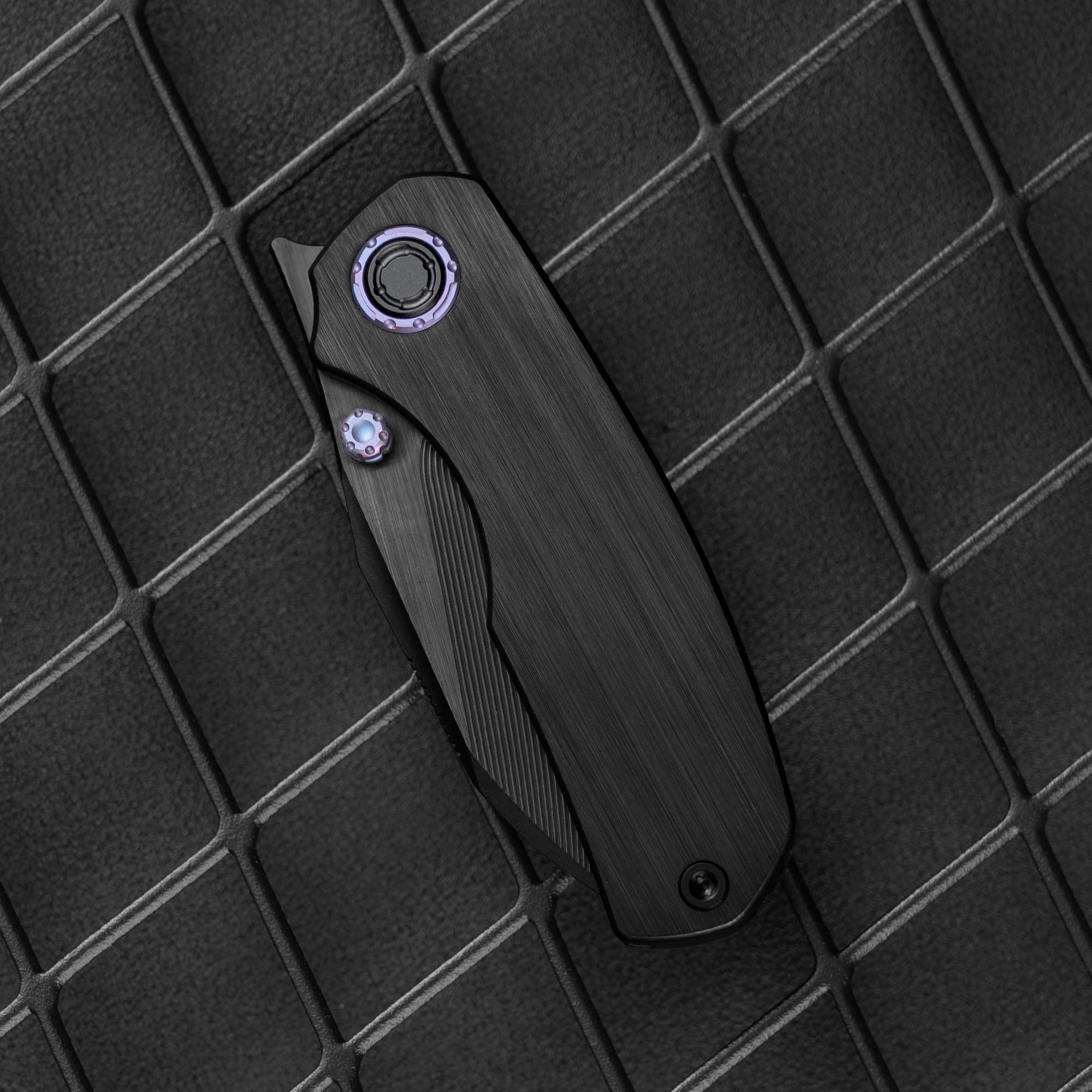 Mini Ti-Mastiff T074（ 2.36'' + Bohler M390 + Step milled+Titanium ）Folding Knife