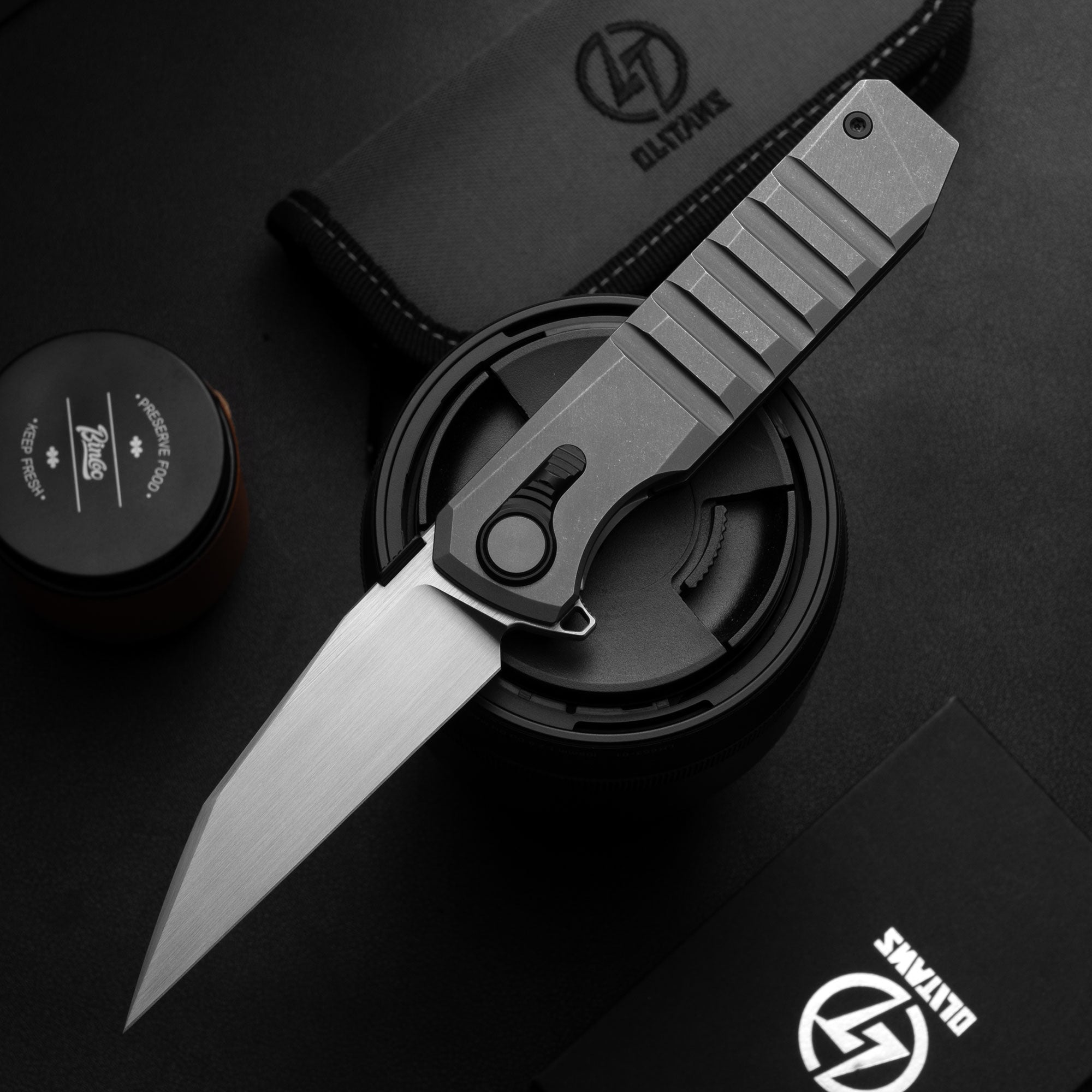 Hoopoe T082（3.42"+S45VN + Stonewash Titanium）- Horizontal Hand Satin