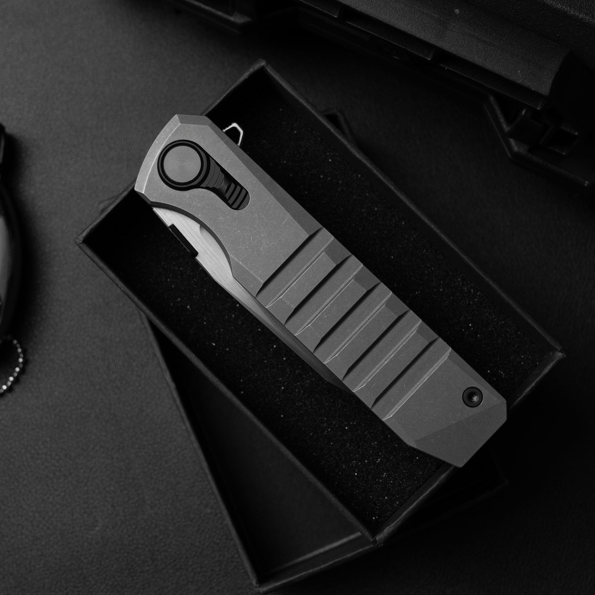 Hoopoe T082（3.42"+S45VN + Stonewash Titanium）- Horizontal Hand Satin