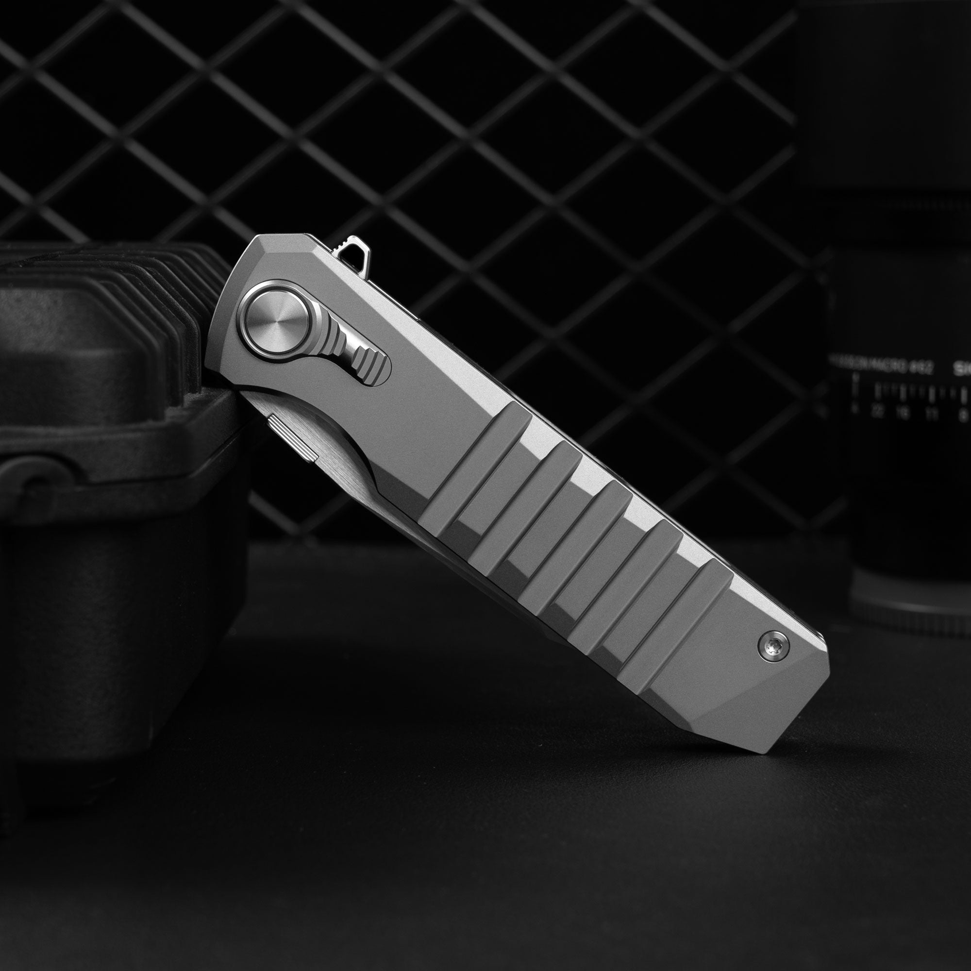 Hoopoe T082（3.42"+S45VN + Silver Titanium）- Horizontal Hand Satin