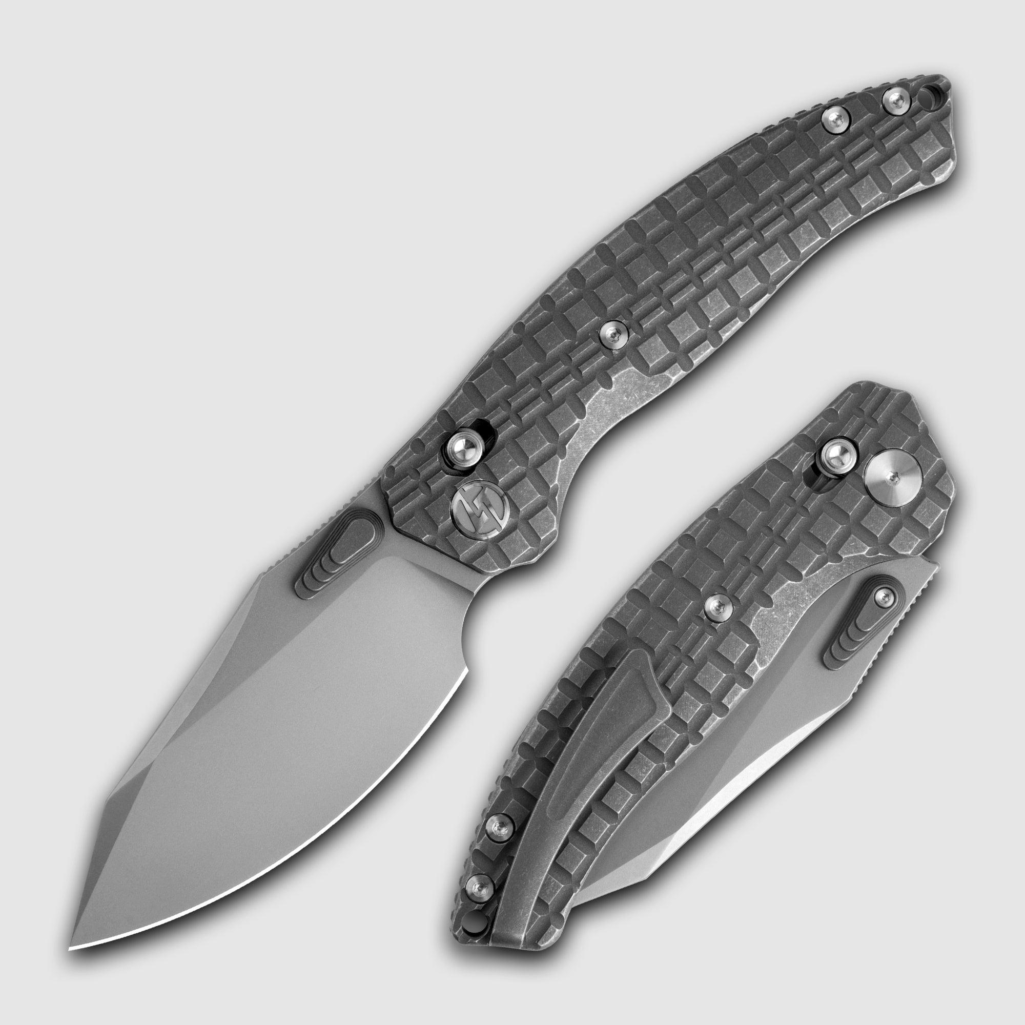 T052-Folding Knife 3.54'' Bohler M390 Blade + Titanium