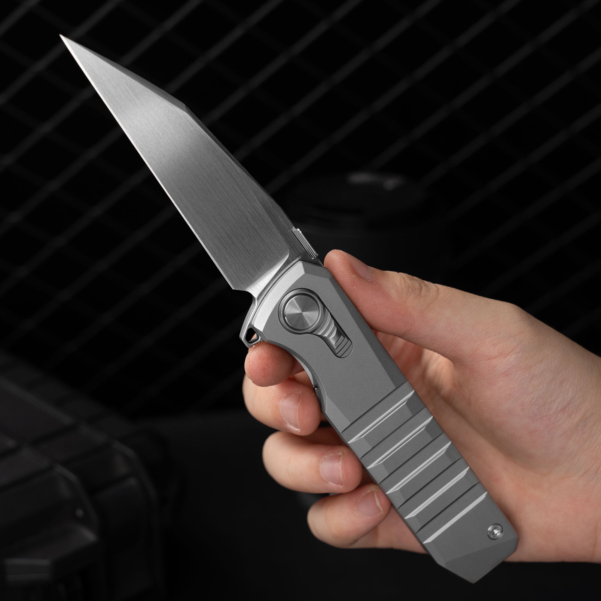 Hoopoe T082（3.42"+S45VN + Silver Titanium）- Horizontal Hand Satin