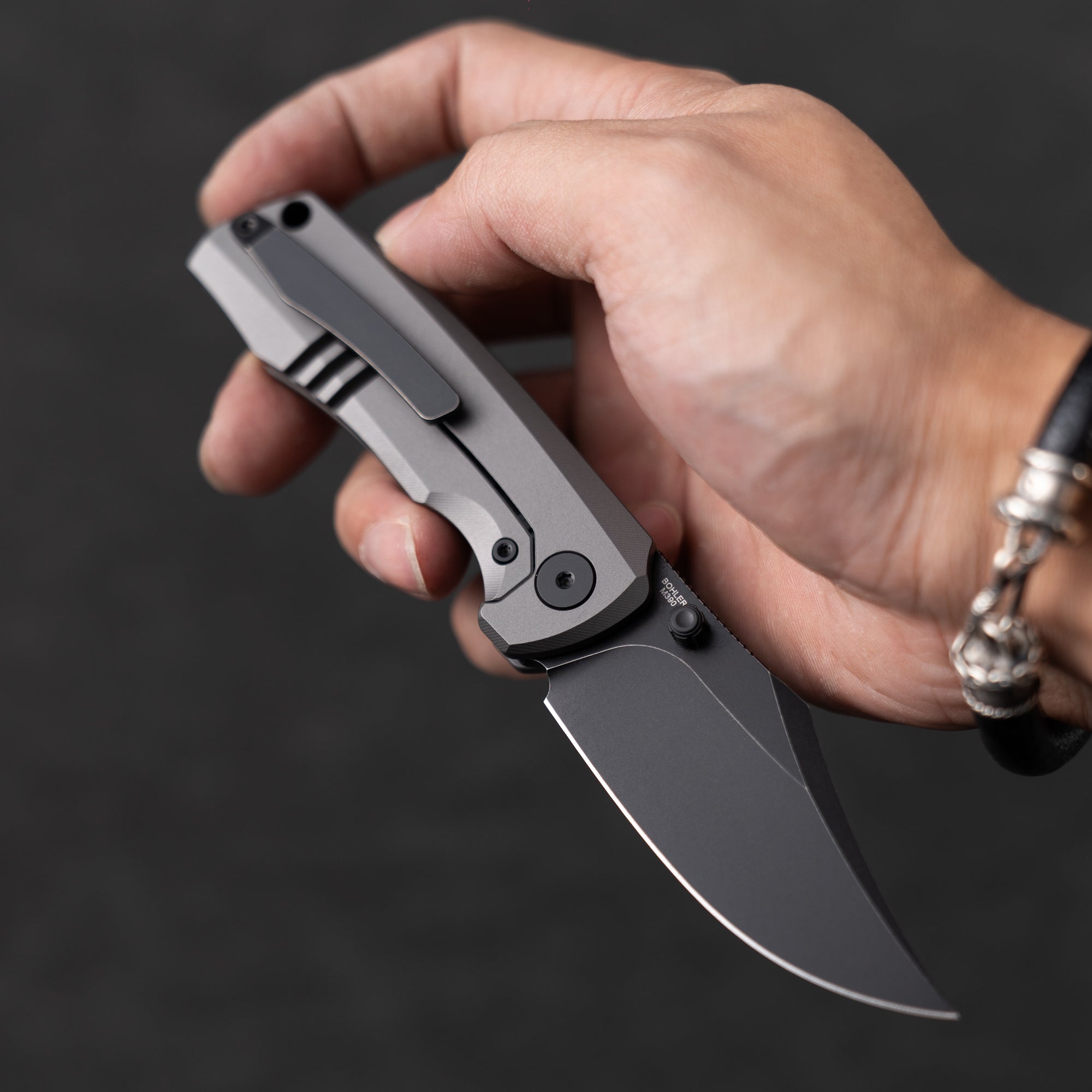 Ti-Bomber T068 Folding Knife –（2.95"+Bohler M390 +Titanium）-OLITANS