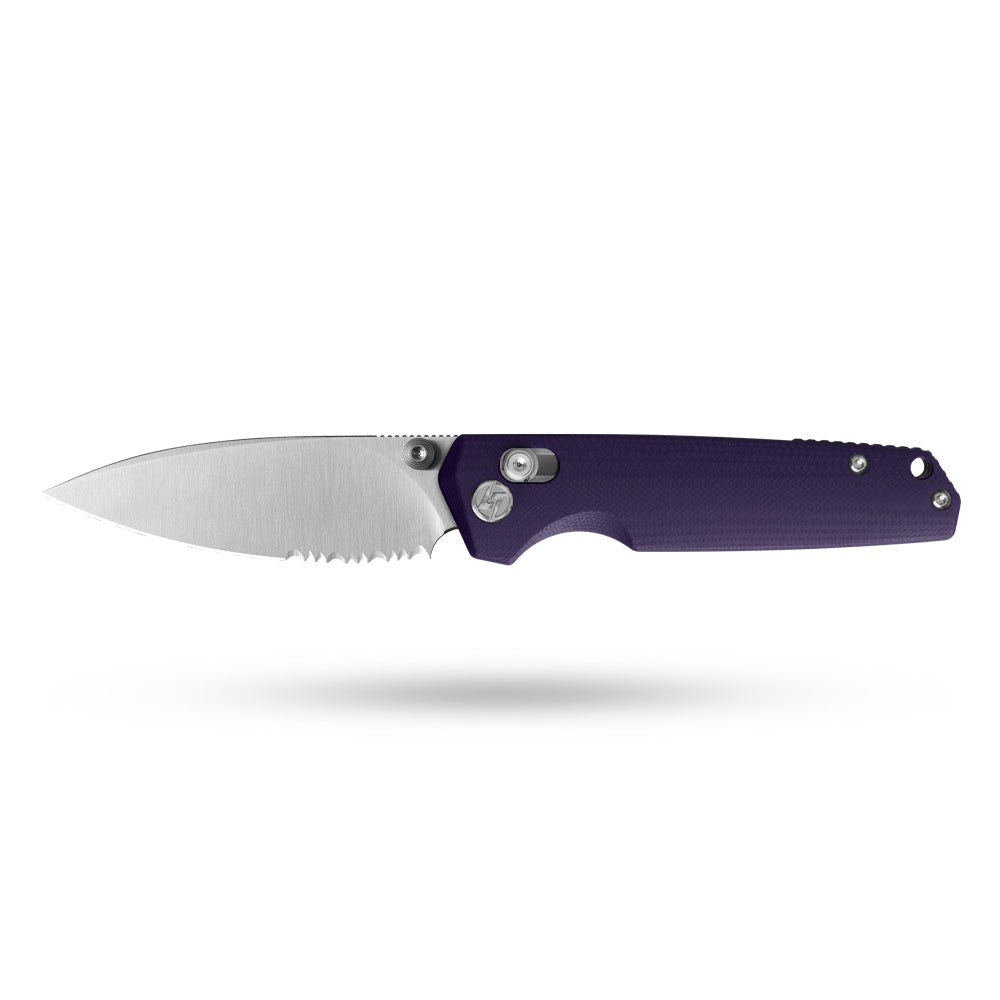 Youth Bird Serrated Pocket Knife （3''+14C28N+G10）-Crossbar Lock-Thumb stud-G053