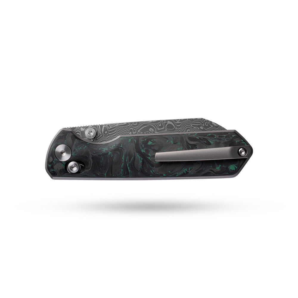Imperial Penguin M060(3.35''+Damascus+Carbon fibre)-Axis lock-thumb stud