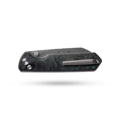 Imperial Penguin M060(3.35''+Damascus+Carbon fibre)-Axis lock-thumb stud