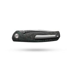 Gecko M070-DS Folding Knife(3.07''+Damascus+Carbon fibre)-Liner Lock-thumb stud-OLITANS