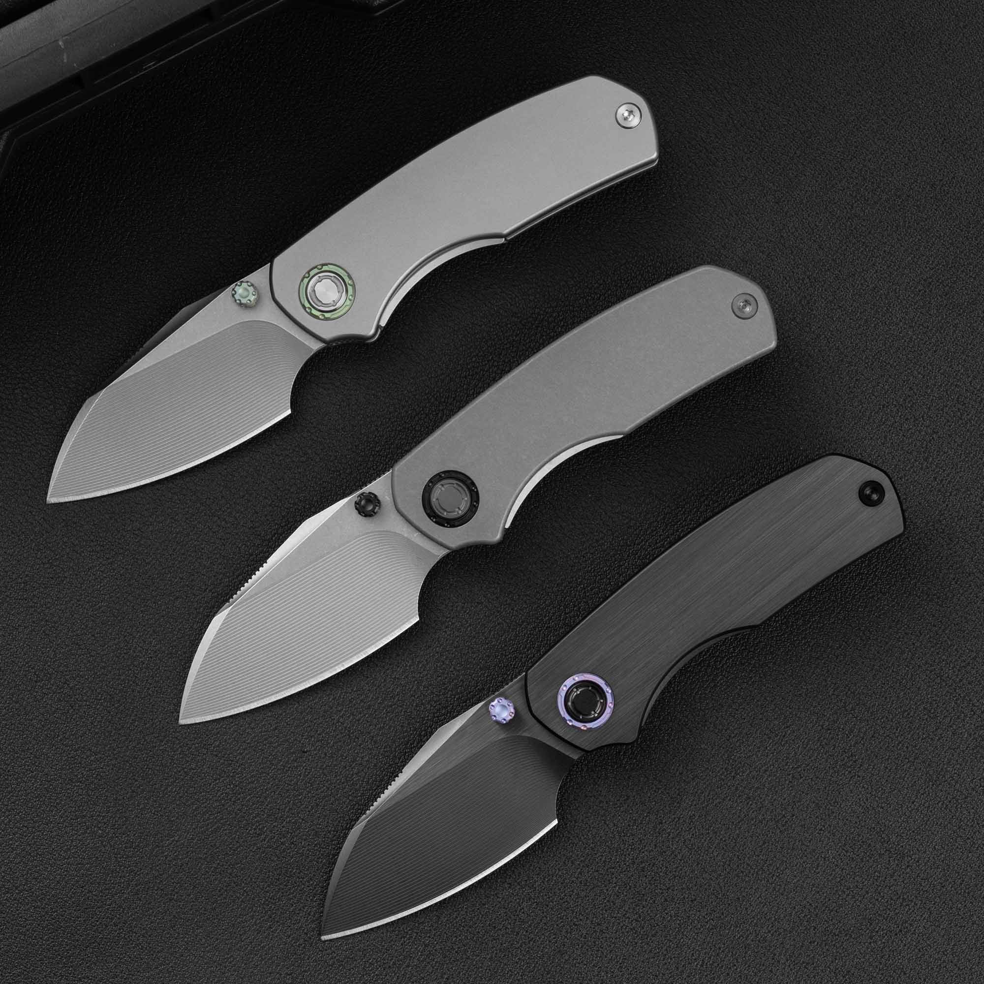 Mini Ti-Mastiff T074（ 2.36'' + Bohler M390 + Step milled+Titanium ）Folding Knife