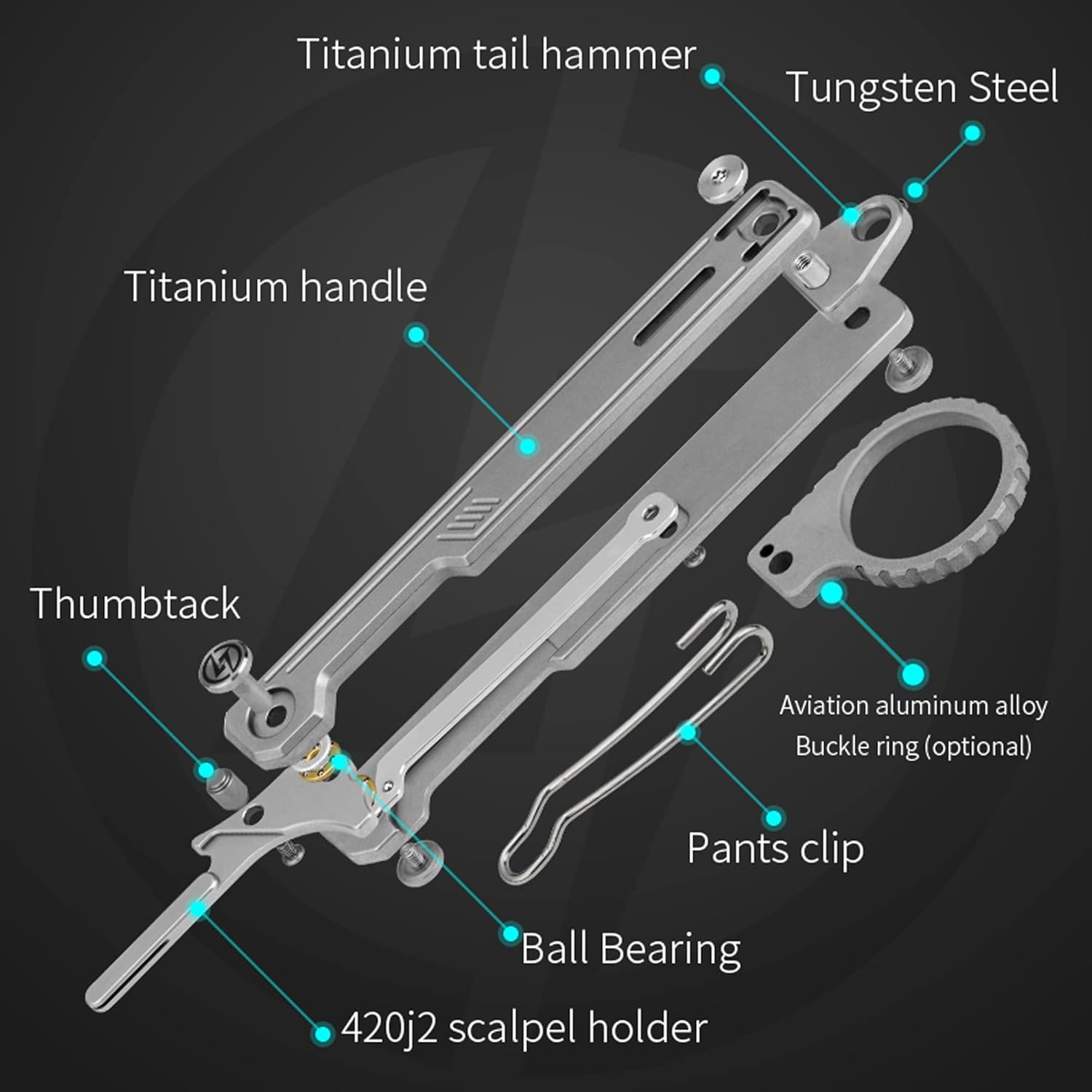 T022 Titanium Alloy Pocket Knife Folding-Olitans