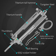 T022 Titanium Alloy Pocket Knife Folding-Olitans