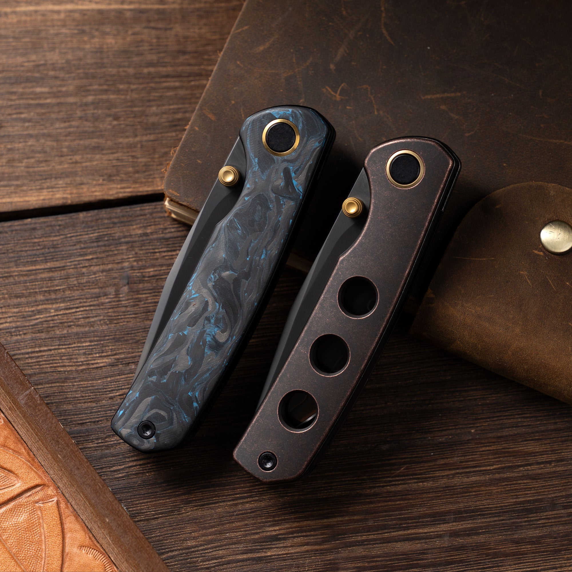 Gecko M070 (3.07"+SLD Magic+DLC+Copper)-Liner Lock-thumb stud