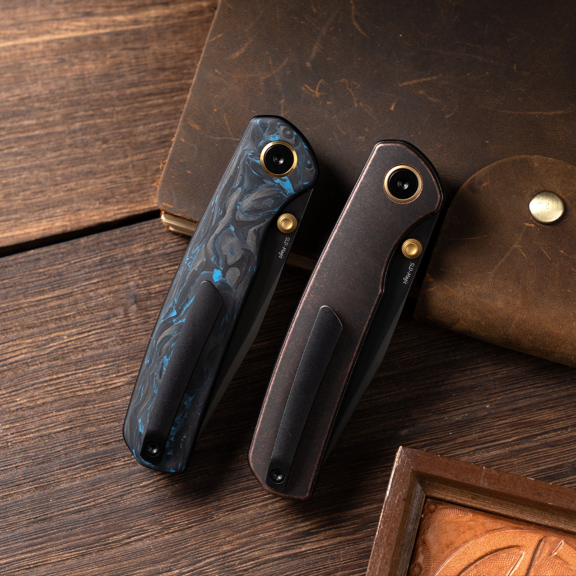 Gecko M070 (3.07"+SLD Magic+DLC+Copper)-Liner Lock-thumb stud