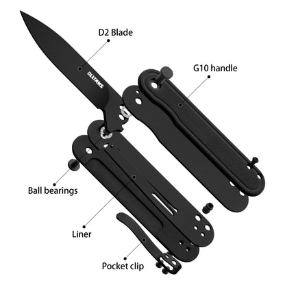 Карманный нож OLITANS G040, стальное лезвие D2, ручка G10, 2,75 дюйма, маленький нож EDC с карманным зажимом для мужчин и женщин, мини-складной походный нож, 2,1 унции