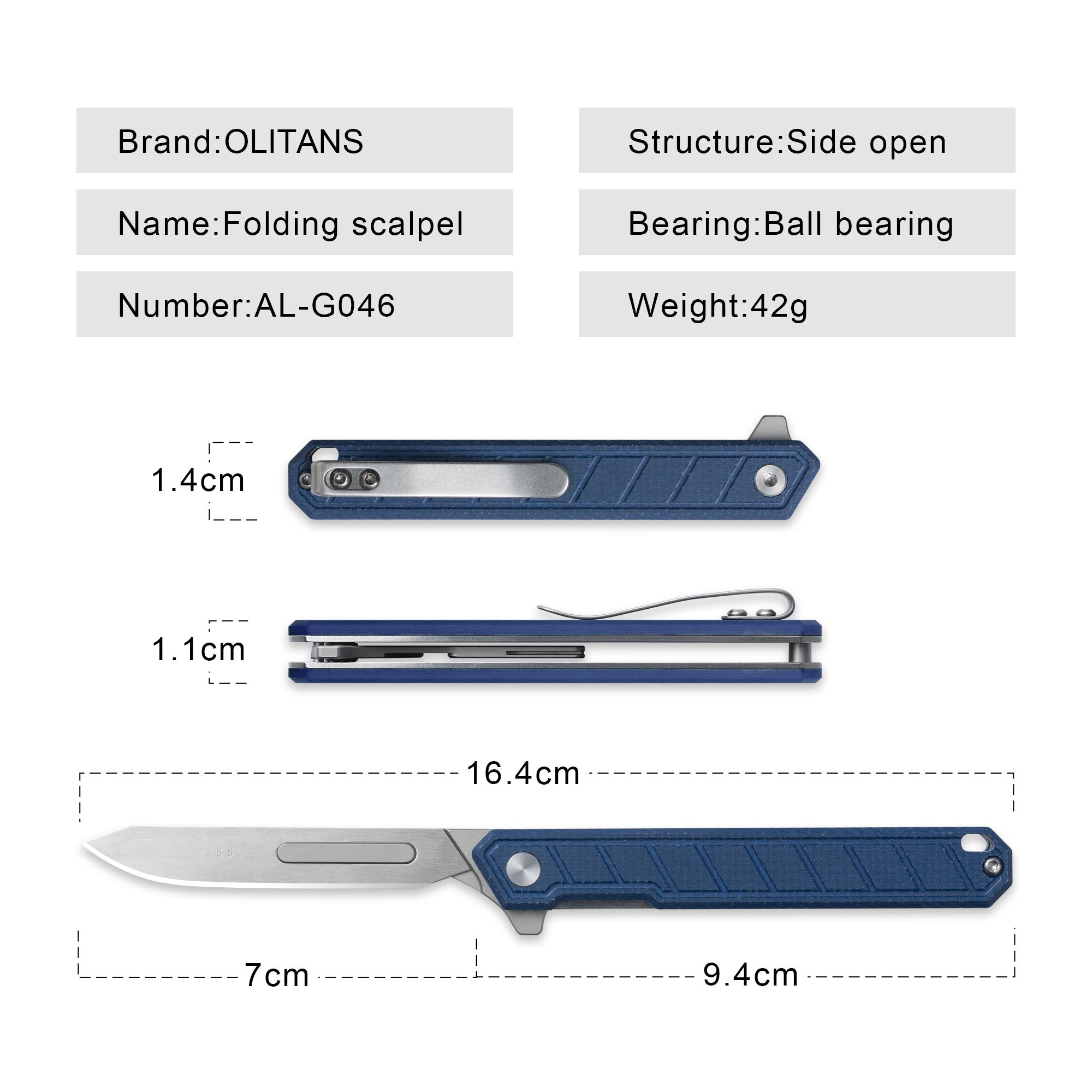 G046 Mecha Folding Sacalpel Knife G10 handle suitable for #24 & #60 Blade