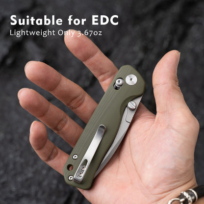 G056 Folding Knife for EDC, 14C28N Steel Replaceable blades Pocket knife, Crossbar Lock Knife for Outdoor, Survival, Hunting and Camping, 3.7oz