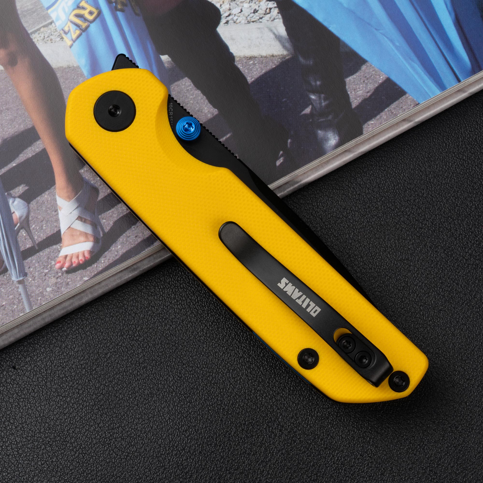 Lemon Shark G071（3.27"+10Cr15Mov+Yellow G10 +Pvd）-Liner Lock