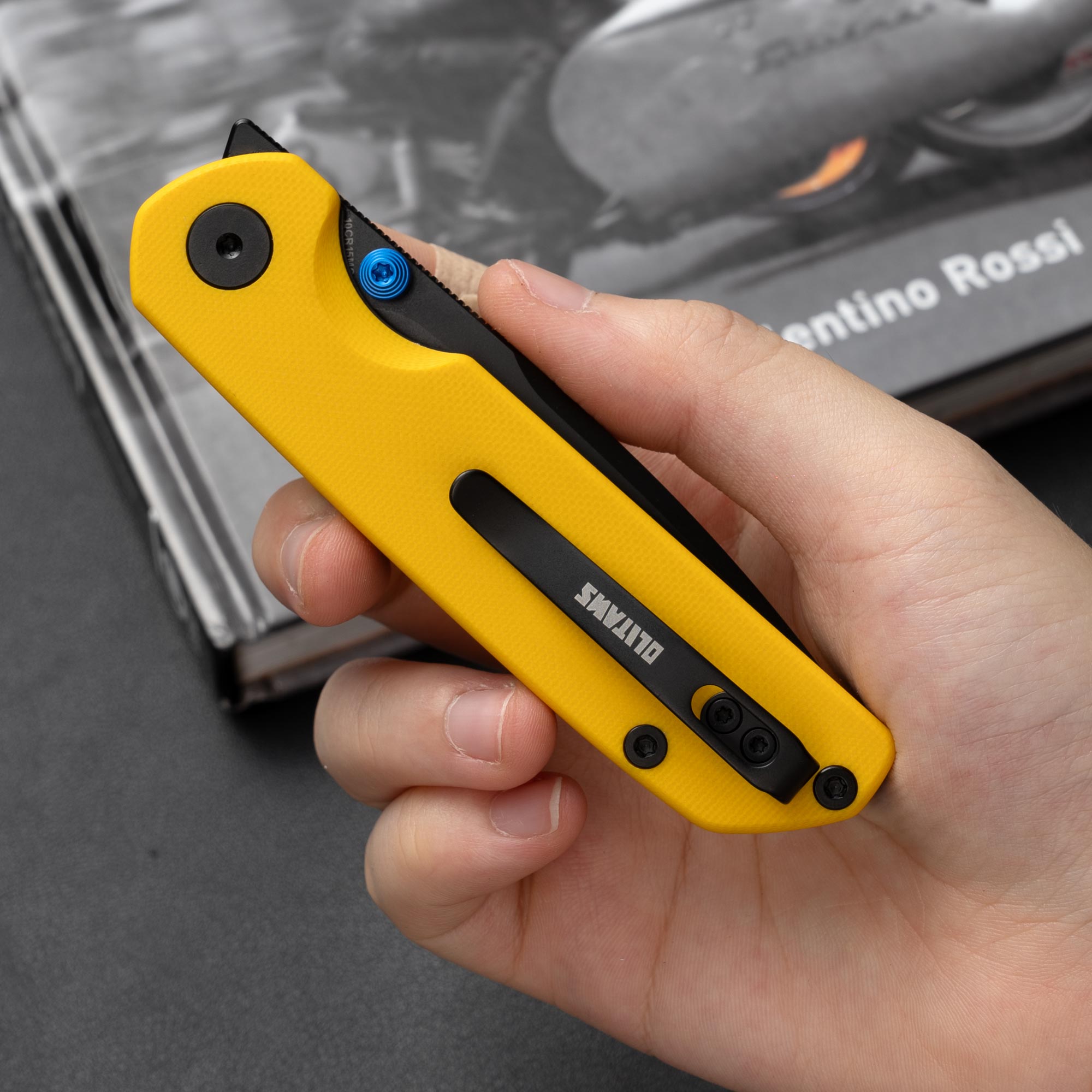Lemon Shark G071（3.27"+10Cr15Mov+Yellow G10 +Pvd）-Liner Lock