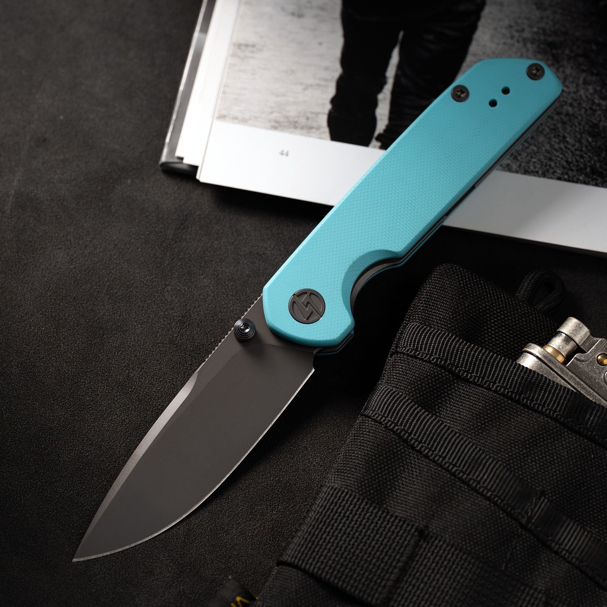 Lemon Shark G071（3.27"+10C15N+G10 Handle+Ti-coated）-Liner Lock-Front Flipper-Olitans