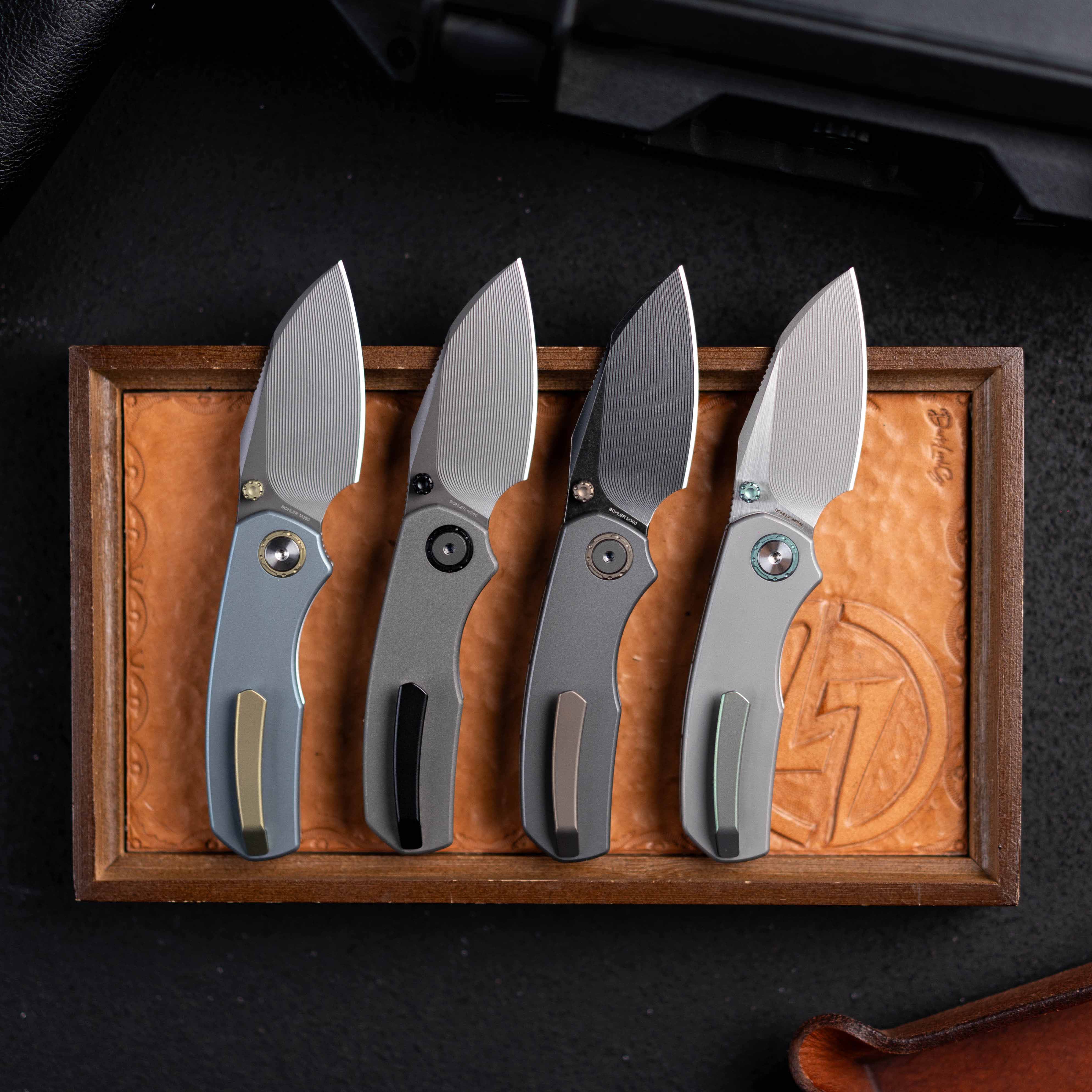 Mini Ti-Mastiff T074（ 2.36'' + Bohler M390 +Step milled+Titanium ）Folding Knife