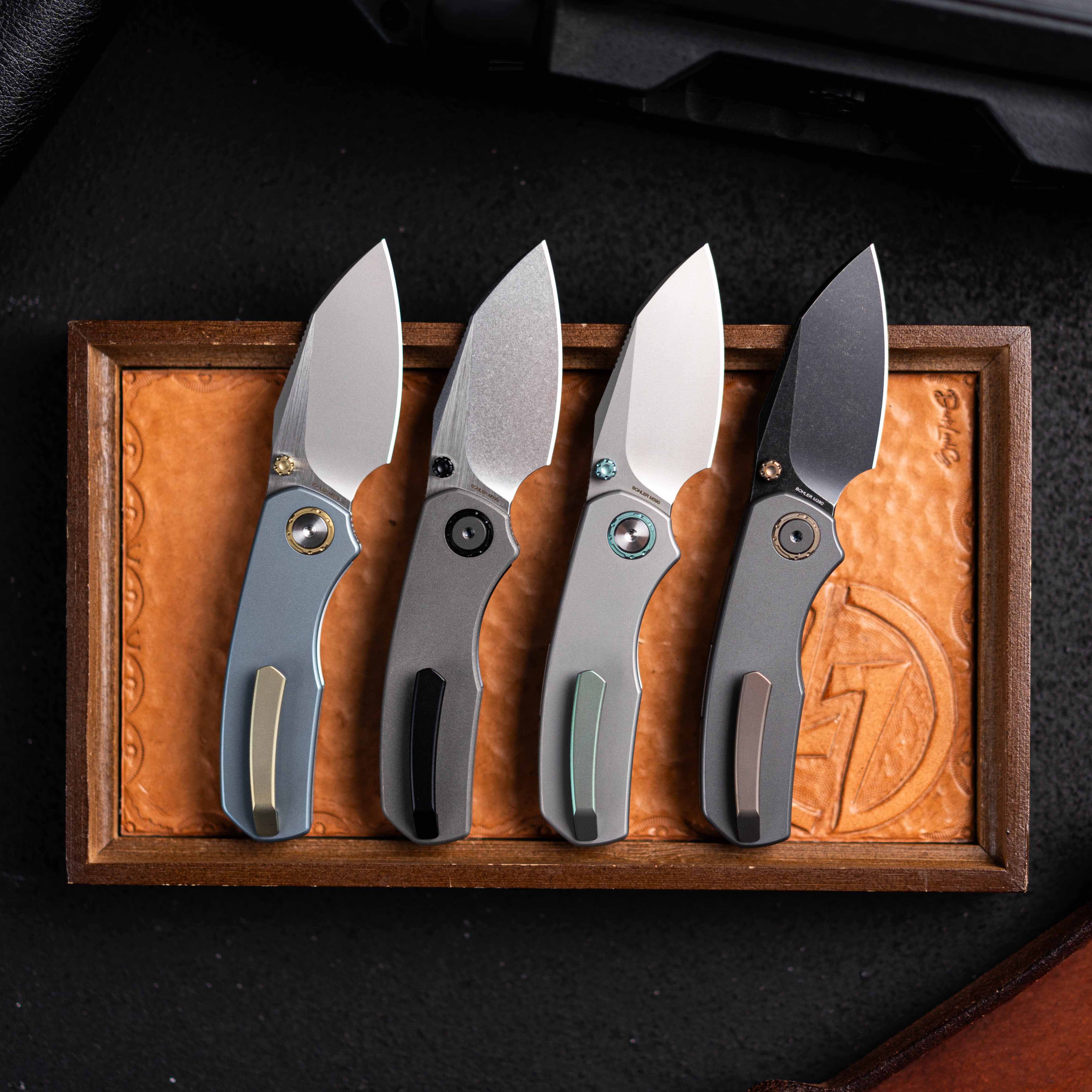 Mini Ti-Mastiff T074（ 2.36'' + Bohler M390 +Step milled+Titanium ）Folding Knife