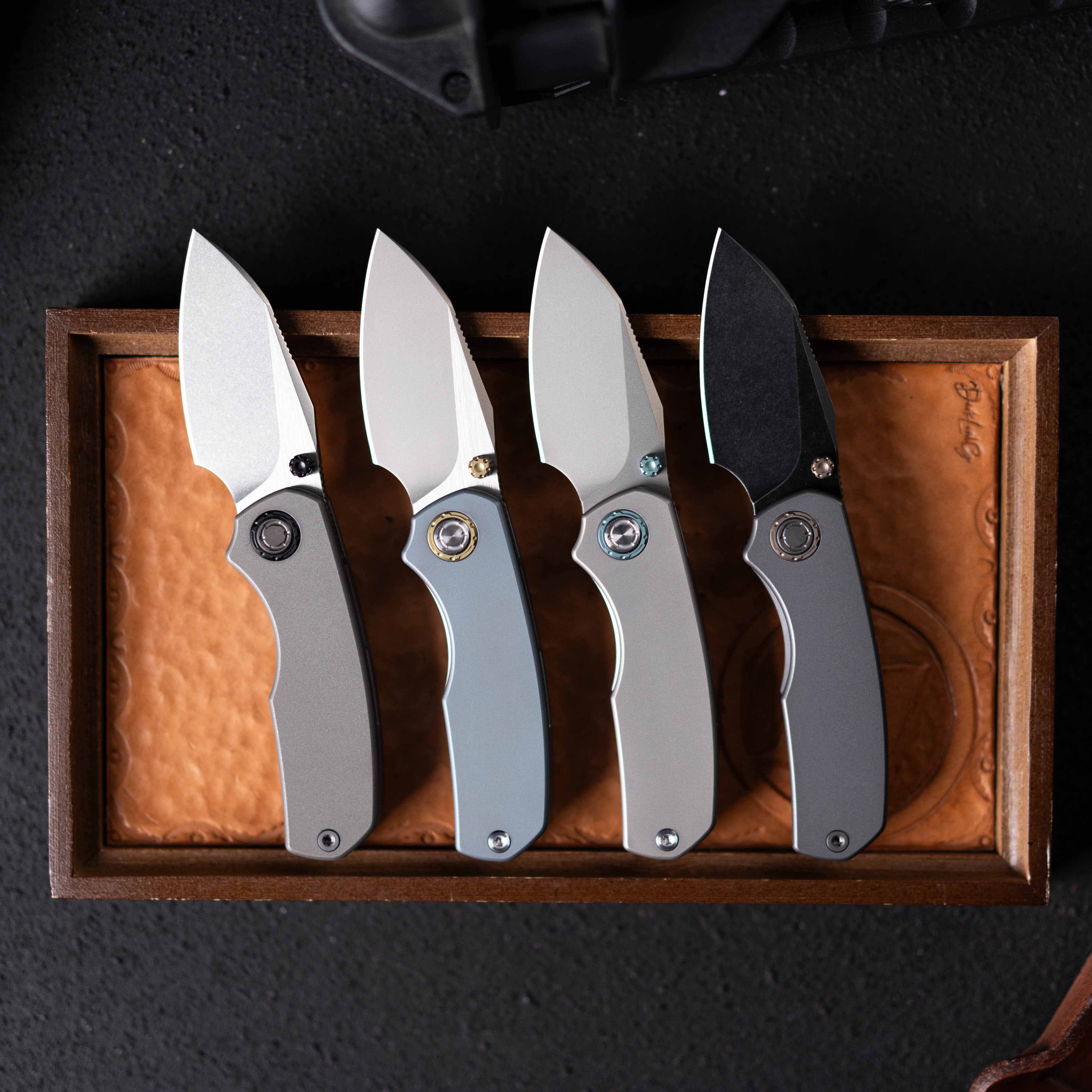 Mini Ti-Mastiff T074（ 2.36'' + Bohler M390 +Step milled+Titanium ）Folding Knife