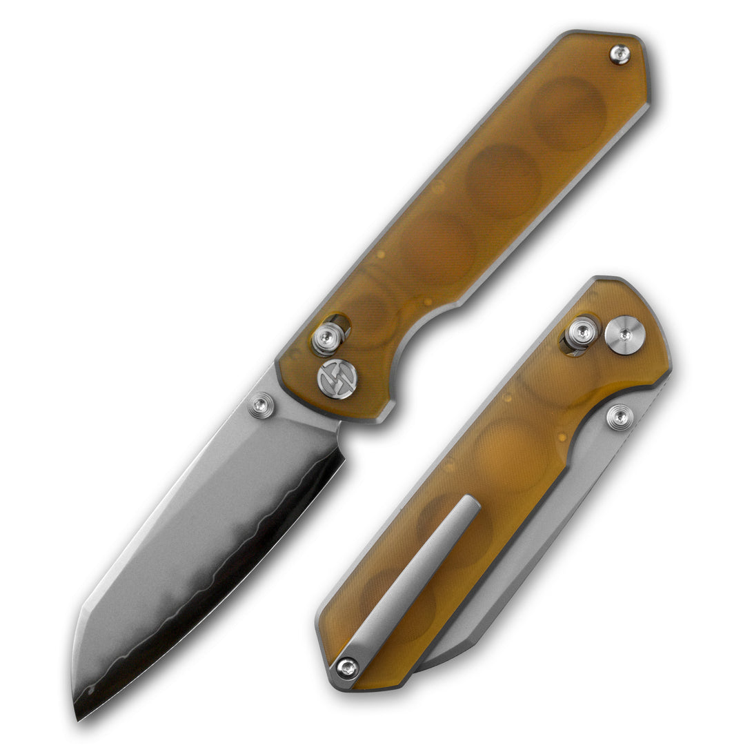 M060 Folding knife 3.35'' SLD Magic BLADE+Titanium Alloy HANDLE- CROSSBAR LOCK-THUMB STUD