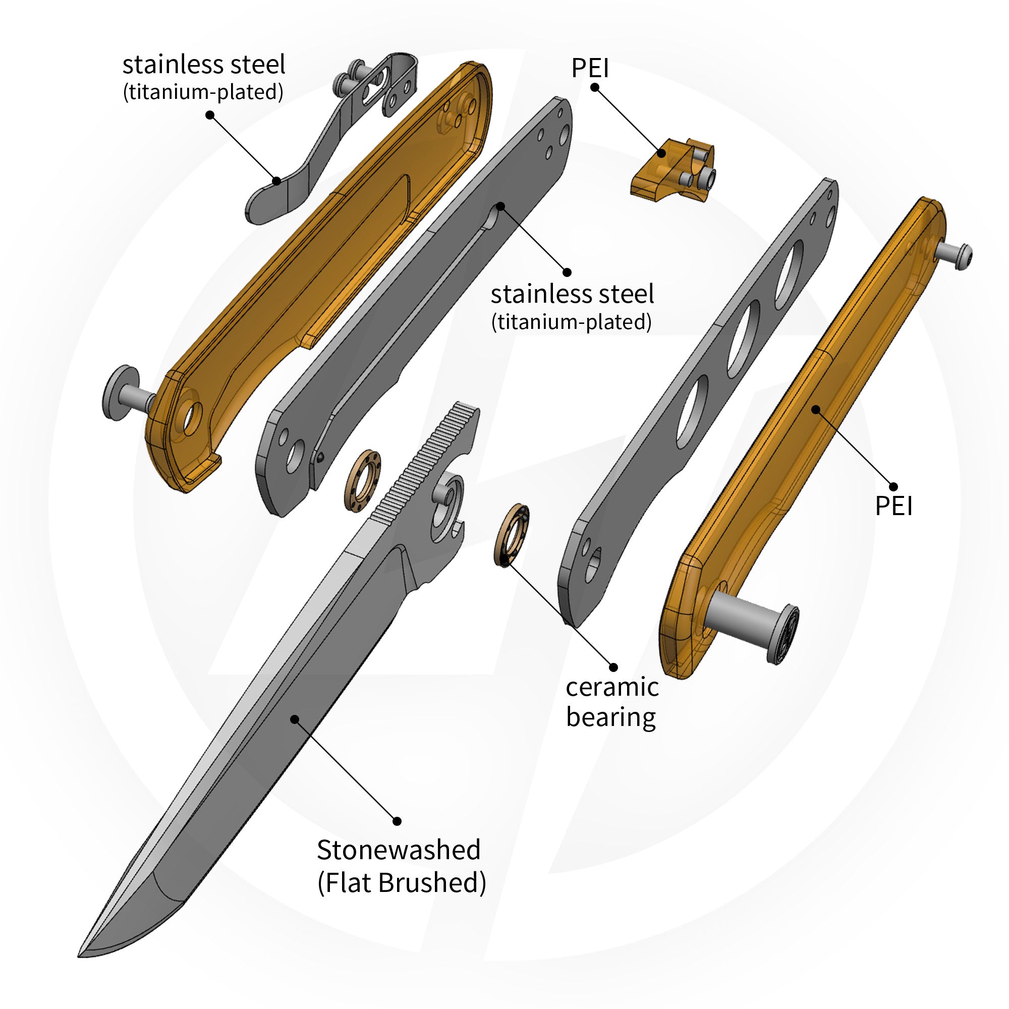 Stealth G047（3.07'' +14C28N +G10）Liner Lock-Front Flipper