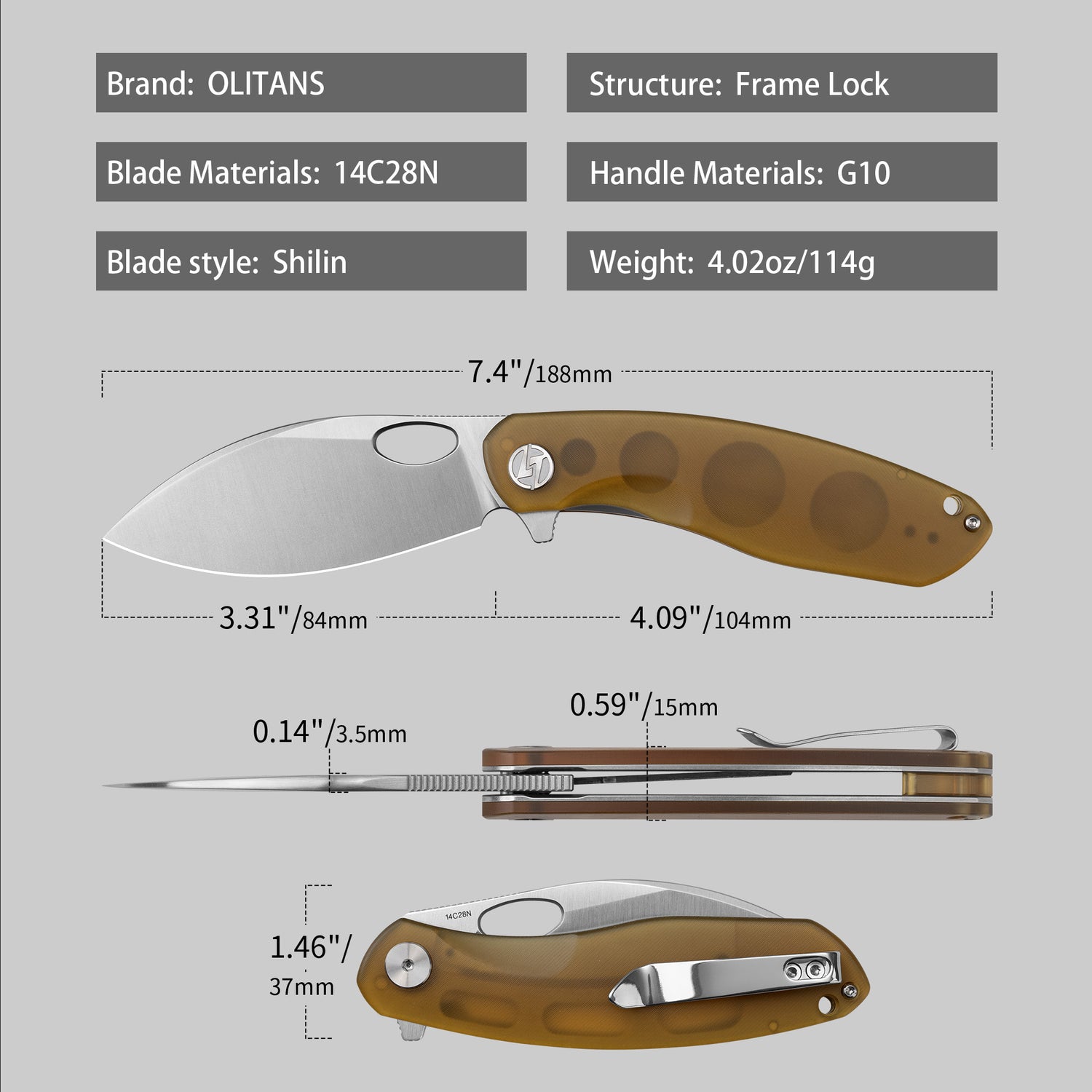 OLITANS G064 Shilin Blade Pocket Knife