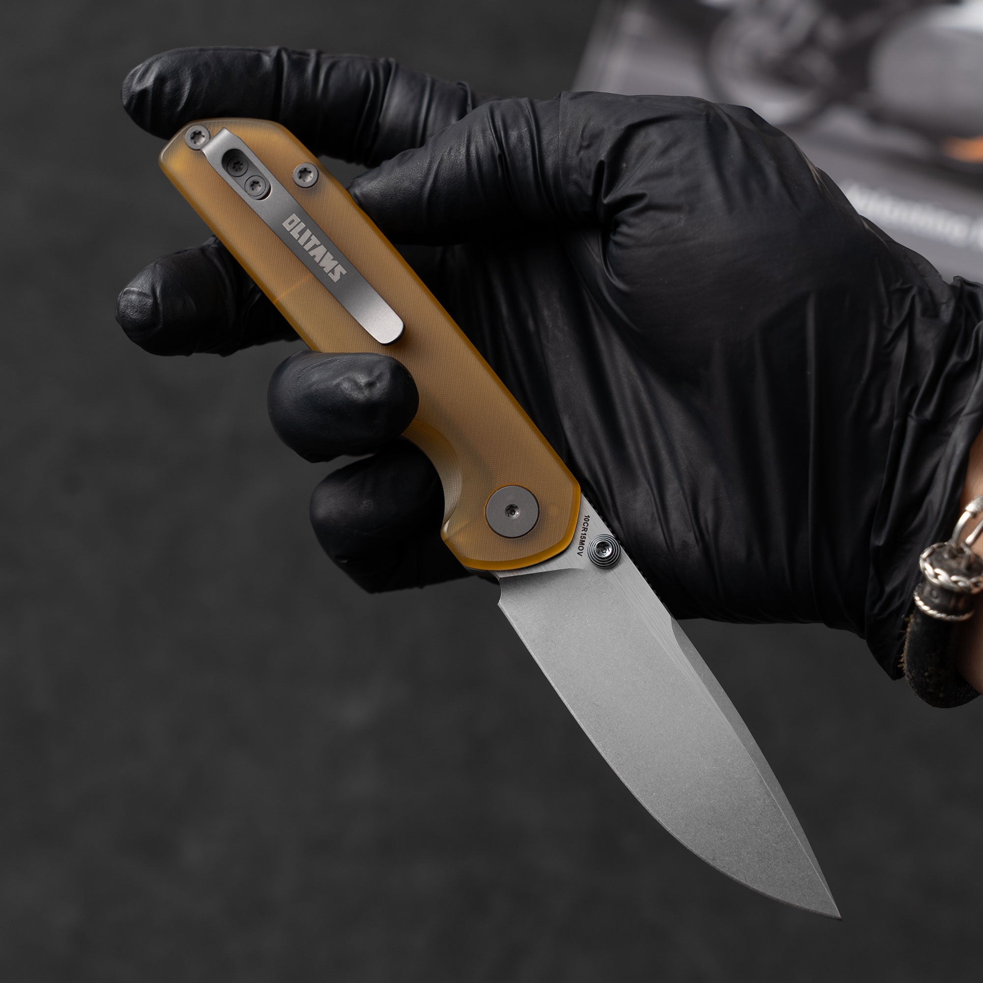 Lemon Shark G071（3.27"+10Cr15Mov+PEI Handle+Stonewash）-Front Flipper-Olitans