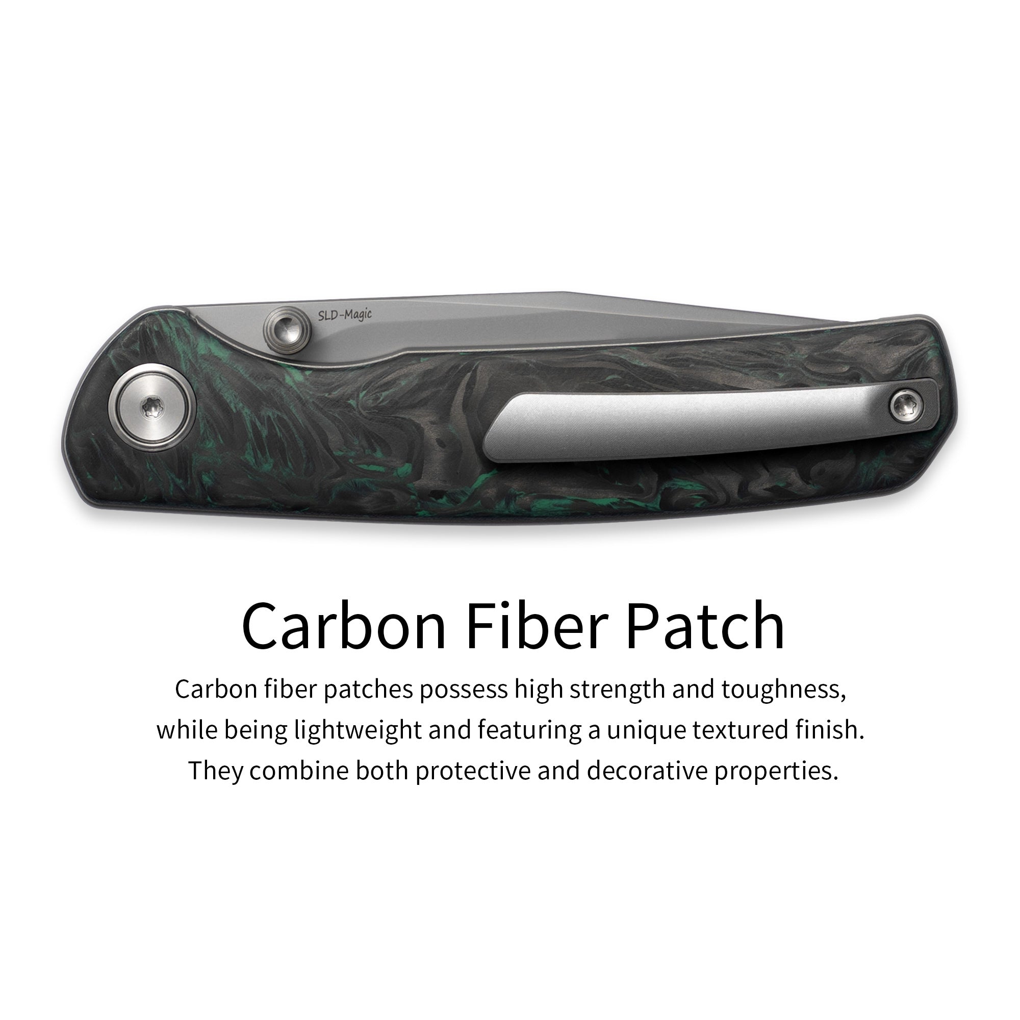 Gecko M070-SLD Folding Knife(3.07''+SLD Magic+Carbon fibre)-Liner Lock-thumb stud-OLITANS