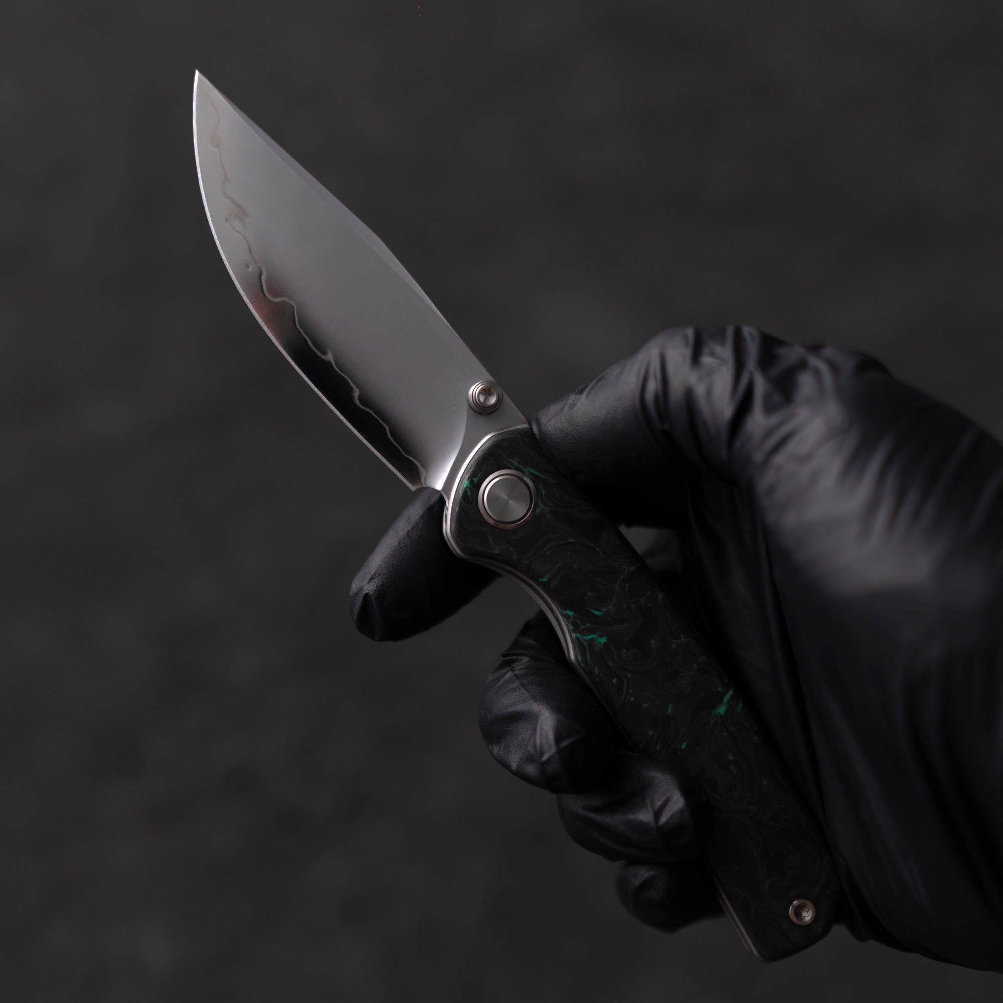 Gecko M070-SLD Folding Knife(3.07''+SLD Magic+Carbon fibre)-Liner Lock-thumb stud-OLITANS