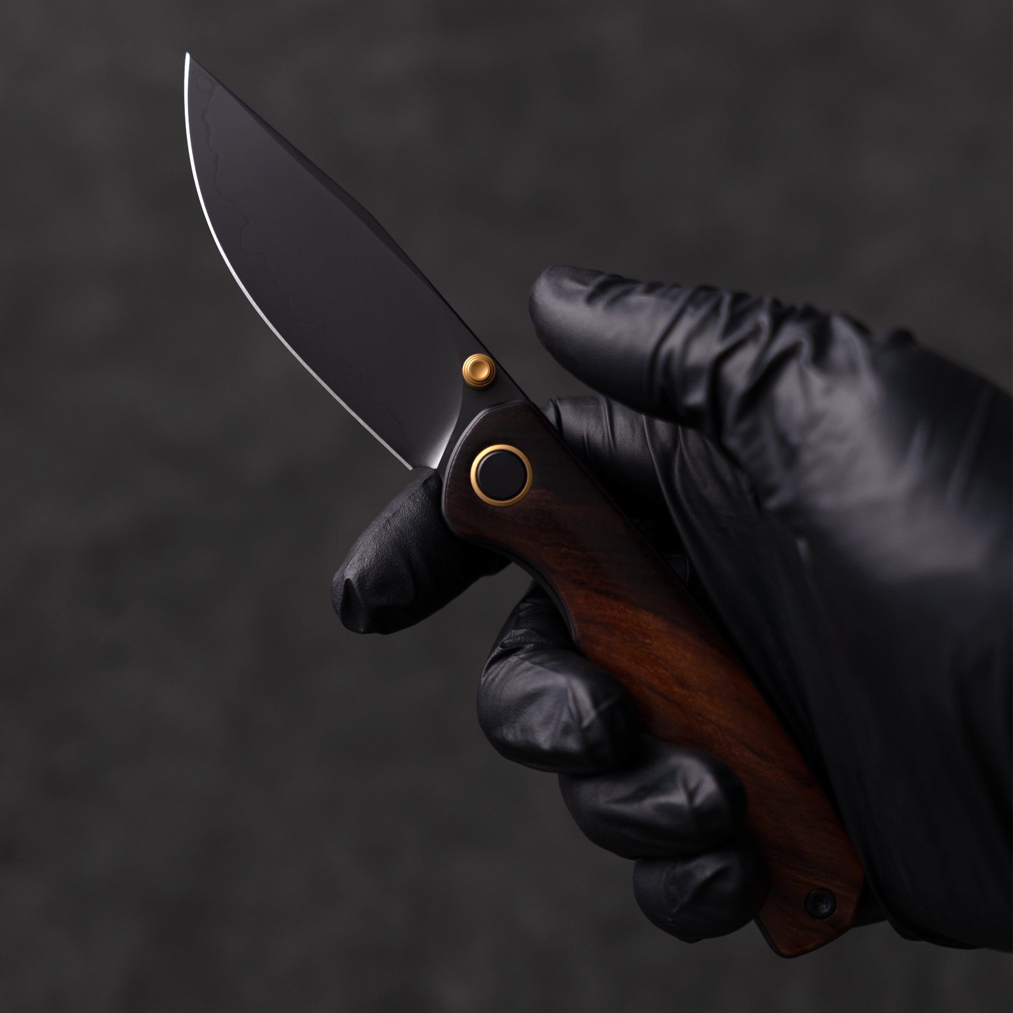 M070-SLD Folding Knife(3.07"+SLD Magic+Wood)-Liner Lock-thumb stud-OLITANS