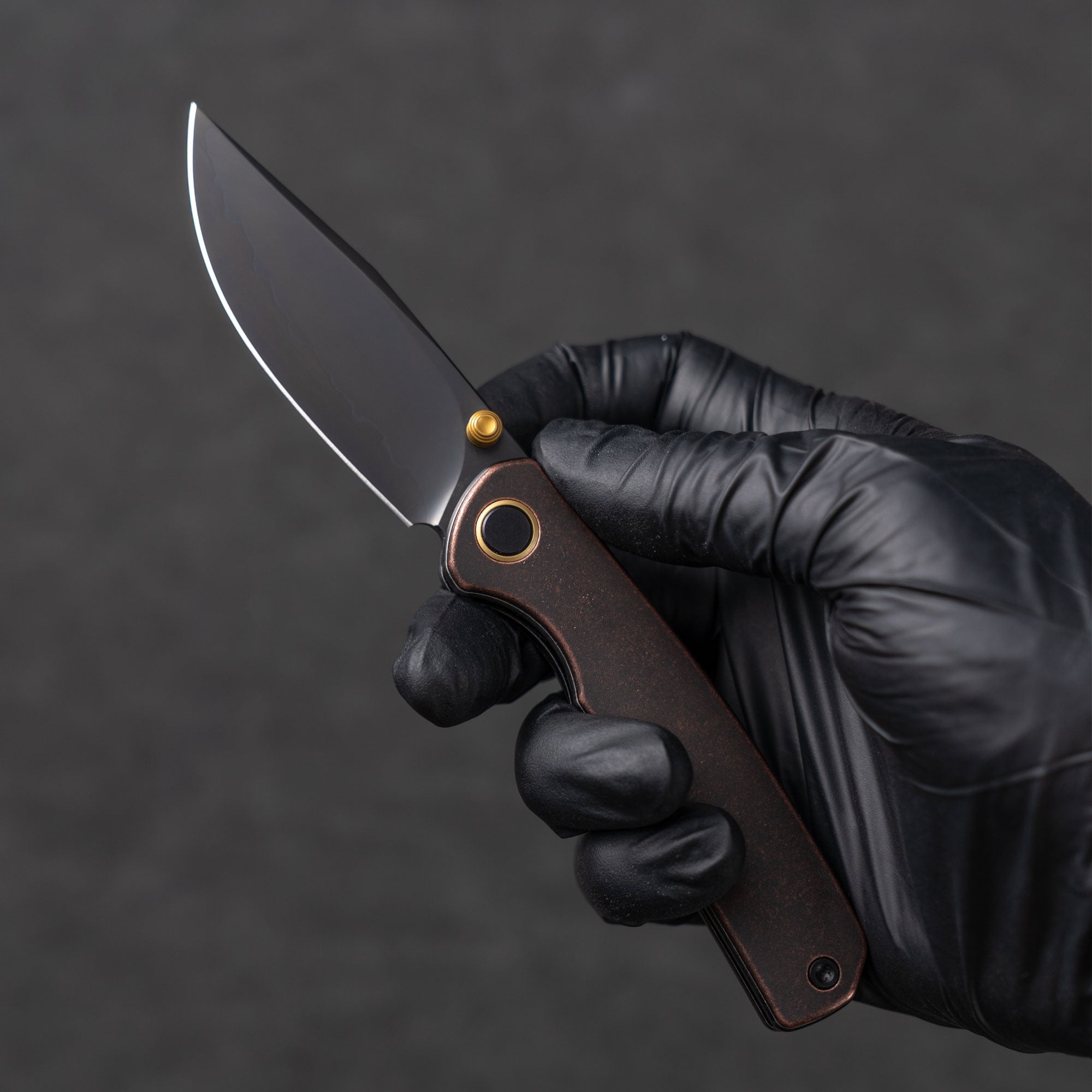 Gecko M070-SLD Folding Knife(3.07"+SLD Magic+Copper)-Liner Lock-thumb stud-OLITANS