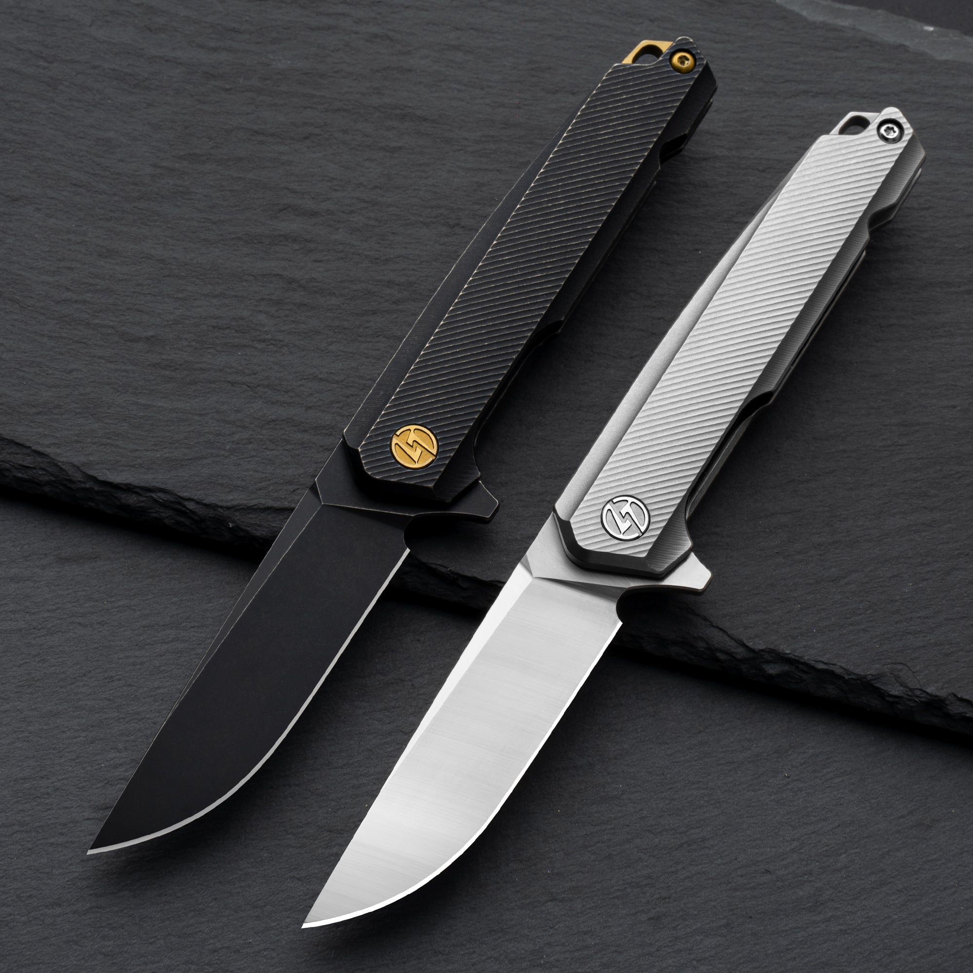 OLITANS T041 Pocket Knife, 2.6'' M390 Steel Blade Titanium handle, Sma