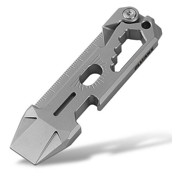 T042 Cyber Bison EDC Pry Bar Titanium Alloy Multitool(Silver Sandblasted)