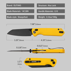 G062 King Penguin（3.35''+14C28N Blade+G10 Handle）-Crossbar Lock-Thumb Stud
